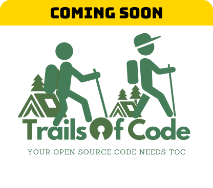 The first logo of the product named: Trails of Code.